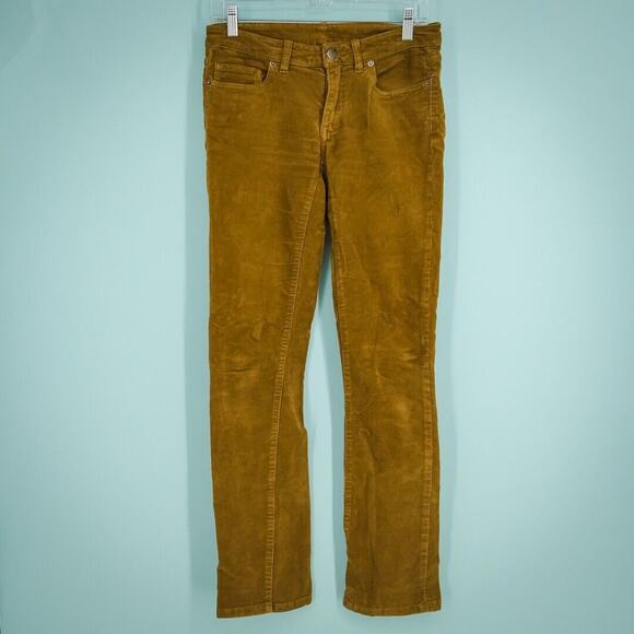 Patagonia Size 25 Mustard Yellow Worn Wear Corduroy Straight Organic Cotton Pant - Picture 1 of 7